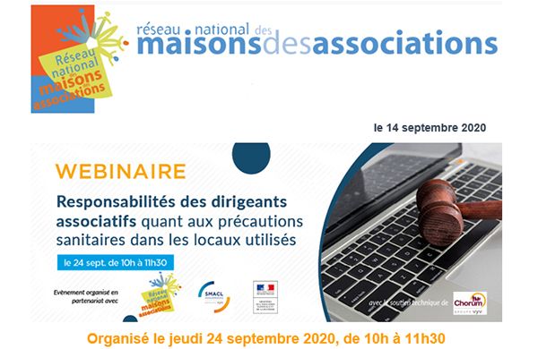 Webinaire "Responsabilité des dirigeants associatifs quant aux précautions sanitaires"