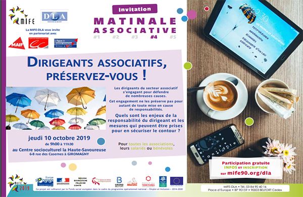 Matinale associative : dirigeants associatifs : préservez-vous !