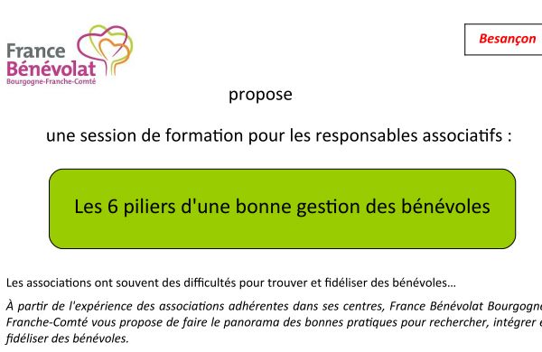  Les six piliers d’une bonne gestion des bénévoles