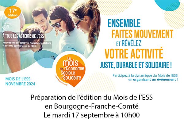 Préparation de l'édition 2024 du Mois de l'ESS - BFC