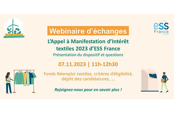 Webinaire d’échanges sur l’AMI textiles 2023 d’ESS France