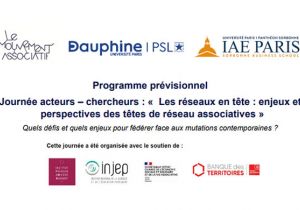 Journée acteurs – chercheurs : «  Les réseaux en tête : enjeux et perspectives des têtes de réseau associatives »