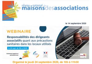 Webinaire "Responsabilité des dirigeants associatifs quant aux précautions sanitaires"