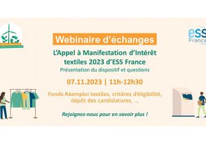 Webinaire d’échanges sur l’AMI textiles 2023 d’ESS France